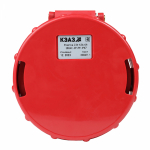 Розетка силовая кабельная переносная 4P 63А 400 в (50+60 гц) красная пластик ip67 КЭАЗ