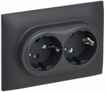 Розетка 2гн с З/К с/у титан в сборе 16А SK-R08T SKANDY IEK (1/10/100)