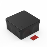 Коробка распределительная 60-0300-9005-ПП для ПМ двухкомпонентная безгалогенная (HF) черная 100х100х50 с противопожарной пластиной (66шт/уп) Промрукав Коробка распределительная 60-0300-9005-ПП для ПМ двухкомпонентная безгалогенная (HF) черная 100х100х50 с противопожарной пластиной (66шт/уп) Промрукав