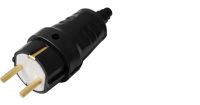 Вилка прямая с 3/К черная каучук Укр IP44 (1/8/48) Вилка прямая с 3/К черная каучук Укр IP44 (1/8/48)