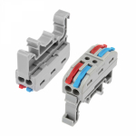 Клемма СМК 222-422D проxодная 2-полюсная, с креплением на DIN-рейку (0,08-4 мм²) серая (50 шт./уп.) REXANT