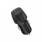 Автомобильное зарядное устройство c двумя портами (USB-А + USB-A) со световой индикацией, 12Вт, черное REXANT