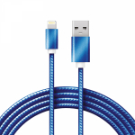 Кабель USB-Lightning 1 м синяя нейлоновая оплетка REXANT (1/1/1)