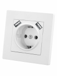 Розетка 2П+З 16А 250В + 2 USB порта 2,1А 5В белая "Сенеж" TDM Розетка 2П+З 16А 250В + 2 USB порта 2,1А 5В белая "Сенеж" TDM