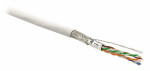 Кабель витая пара, экранированная SF/UTP, категория 6, 4 пары (26 AWG), многожильный (patch), экран - ф Hyperline SFUTP4-C6-P26-IN-LSZH-WH-500 (500м)