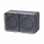 Розетка 2гн с З/К с крыш. шторки о/у антрацит 16А IP54 AtlasDesign Profi54 Systeme Electric(1/6/48)