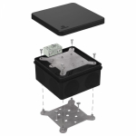 Коробка огнестойкая разветвительная для о/п двухкомпонентная 60-0300-FR6.0-4-2-Р Е15-Е60 RAL9005 100х100х50 (14 шт/кор) Промрукав