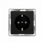 Розетка 1гн с З/К шторки с/у черный бархат механизм 16А W59 Systeme Electric