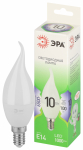 Лампочка светодиодная ЭРА GREEN LINE LED BXS-10W-865-E14 GL E14 10 Вт свеча на ветру холодный свет