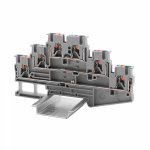 Зажим клеммный проходной 103мм размер ячейки 5.2мм на DIN-рейку 3 уровня сечение провода 2.5мм² 24А 500В термопласт DKC (ДКС) Зажим клеммный проходной 103мм размер ячейки 5.2мм на DIN-рейку 3 уровня сечение провода 2.5мм² 24А 500В термопласт DKC (ДКС)