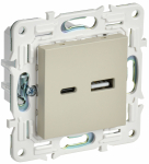 Розетка 2гн USB+USB A+C с/у крем механизм 18Вт SK-R13B SKANDY IEK (1/10/100)