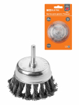 Щетка для дрели "чашка", 75 мм, плетеные пучки стальной проволоки d 0,5 мм, "Рубин", TDM Щетка для дрели "чашка", 75 мм, плетеные пучки стальной проволоки d 0,5 мм, "Рубин", TDM