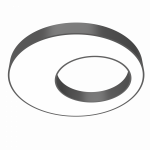 Светодиодный светильник VARTON Cosmo excentric подвесной 90 Вт 3000 К 900x115 мм RAL9005 черный муар с рассеивателем опал диммируемый по протоколу DAL Светодиодный светильник VARTON Cosmo excentric подвесной 90 Вт 3000 К 900x115 мм RAL9005 черный муар с рассеивателем опал диммируемый по протоколу DAL