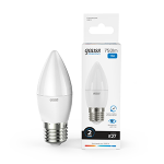 Лампа светодиод 10Вт свеча Е27 6500К 750Лм матовая Gauss Elementary (1/10/100)