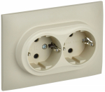 Розетка 2гн с З/К шторки с/у крем в сборе 16А SK-R07B SKANDY IEK (1/10/100)