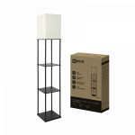 Светильник напольный под лампу этажерка ТНО 10-Е27-WB белый абажур, черный корпус IN HOME Светильник напольный под лампу этажерка ТНО 10-Е27-WB белый абажур, черный корпус IN HOME