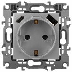 Розетка ЭРА Серия 12 12-4108-03 2P+E 16A-250В со шторками с USB type-A+C 5В-3А алюминий