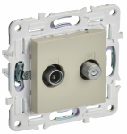 Розетка 2гн ТВ+спутник TV+SAT с/у крем механизм SK-A13B SKANDY IEK (1/10/100)