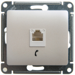 Розетка 1гн ТФ RJ11 с/у перламутр механизм Glossa Systeme Electric (1/10)