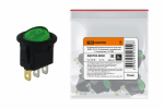 Клавишный переключатель круглый MIRS-101-3-G зеленый с подсветкой 2 положения 1з TDM Клавишный переключатель круглый MIRS-101-3-G зеленый с подсветкой 2 положения 1з TDM