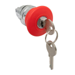 Исполнительный механизм кнопки XB4 "Грибок" красный поворотный с фиксацией с замком IP65 EKF