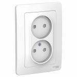 Розетка 2гн без З/К шторки с/у белый 16А Blanca Systeme Electric
