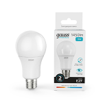 Лампа светодиод 15Вт груша А60 Е27 4100K 1450Лм матовая Gauss Elementary (1/10/50)