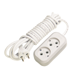 Удлинитель 2гн без З/К 2м белый 10А ПВС 3х1 Makel (1/12/48)