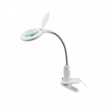 Лупа настольная малая  3Х +доп.12Х  с подсветкой 60 LED( прищепка), белая  REXANT