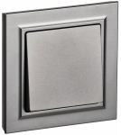 Выключатель 1кл с/у сталь в сборе ВСР10-1-0-БрС BRITE IEK (10/100)