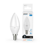 Лампа светодиод 10Вт свеча Е14 6500К 750Лм матовая Gauss Elementary (1/10/100)