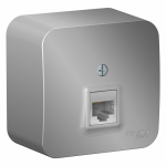 Розетка 1гн комп RJ45 о/у алюминий изол.пласт. кат.5е IP20 Blanca Schneider Electric