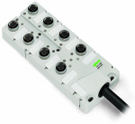 Пассивный разветвитель от датчика к исполн-ному устр-ву, cтационар. каб. распред-ль, 8 слотов 10-30В пластик IP68 Wago