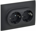 Розетка 2гн с З/К шторки с/у графит в сборе 16А SK-R07G SKANDY IEK (1/10/100)