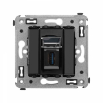 USB 3.0 розетка одинарная в стену, тип А-А, "Avanti", "Черный квадрат" USB 3.0 розетка одинарная в стену, тип А-А, "Avanti", "Черный квадрат"