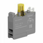 Контактный блок с клеммными зажимами под винт со светодиодом на  220В, жёлтый