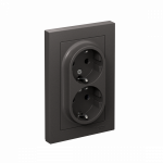 Розетка 2гн с З/К шторки с/у базальт в сборе 16А AtlasDesign Systeme Electric (1/10)