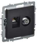 Розетка 2гн комп+ТВ RJ45+TV с/у черный механизм кат.5е РТВ/РК12-БрЧ BRITE IEK (1/10/100) Розетка 2гн комп+ТВ RJ45+TV с/у черный механизм кат.5е РТВ/РК12-БрЧ BRITE IEK (1/10/100)