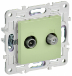 Розетка 2гн ТВ+спутник TV+SAT с/у мятный механизм SK-A13M SKANDY IEK (1/10/100)