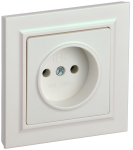 Розетка 1гн без З/К с/у жемчуг в сборе 10А РСР10-1-0-БрЖ BRITE IEK (10/100)