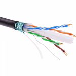 Кабель витая пара кат. 6 экранированный F/UTP, 4 пары, светостабилизированный ПЭ, цвет внешней оболочки черный, катушка 305 м Кабель витая пара кат. 6 экранированный F/UTP, 4 пары, светостабилизированный ПЭ, цвет внешней оболочки черный, катушка 305 м