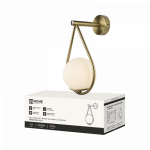 Светильник настенный под лампу AURORA DROP-G9-LT 1хG9 матовый плафон, латунный корпус IN HOME Светильник настенный под лампу AURORA DROP-G9-LT 1хG9 матовый плафон, латунный корпус IN HOME