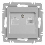 Розетка Intro Accent 6-303-03 информационная RJ45, IP20, СУ, алюминий Розетка Intro Accent 6-303-03 информационная RJ45, IP20, СУ, алюминий