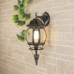 Светильник уличный настенный 100Вт Е27 IP33 200x160x450мм 1001D черное золото ES (1/6)