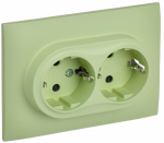 Розетка 2гн с З/К шторки с/у мятный в сборе 16А SK-R07M SKANDY IEK (1/10/100)