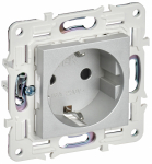 Розетка 1гн с З/К шторки с/у серебряный механизм 16А SK-R04S SKANDY IEK (1/10/100)