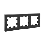 Рамка 3гн чёрный, пластик Эпика EKF (1/12/144)