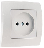 Розетка 1гн без З/К с/у белый керамика 16А Lilium Natural Kare Makel (1/12/120)