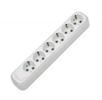 Колодка 6гн с З/К белая 16А MGP Makel (1/15/60)