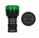 Лампа комм. ADDS ?22 мм LED зел. 24В AC/DC ЛK-22 DEKraft